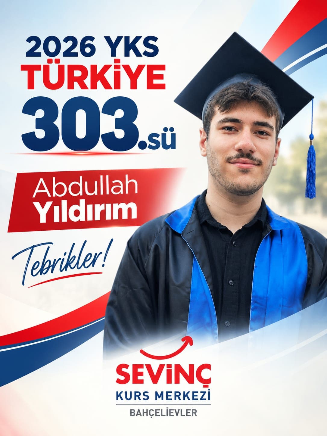 2026 YKS Türkiye 303.'sü Abdullah Yıldırım - Sevinç Kurs Merkezi